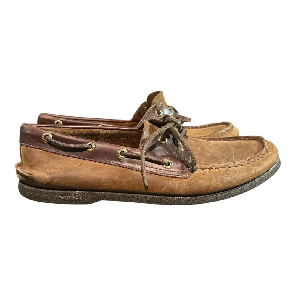 Sperry Top Sider Shoes Men’s Size 10 M 2 Eye Brown Leather Boat Dock 0195412